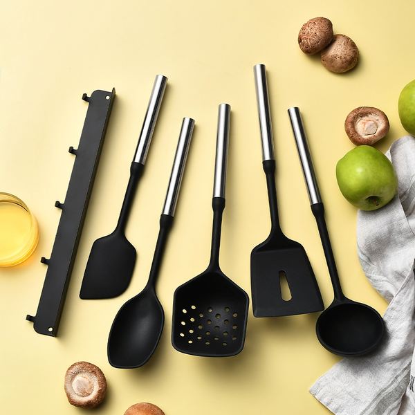 Set Utensilios de Cocina Silicona con Soporte